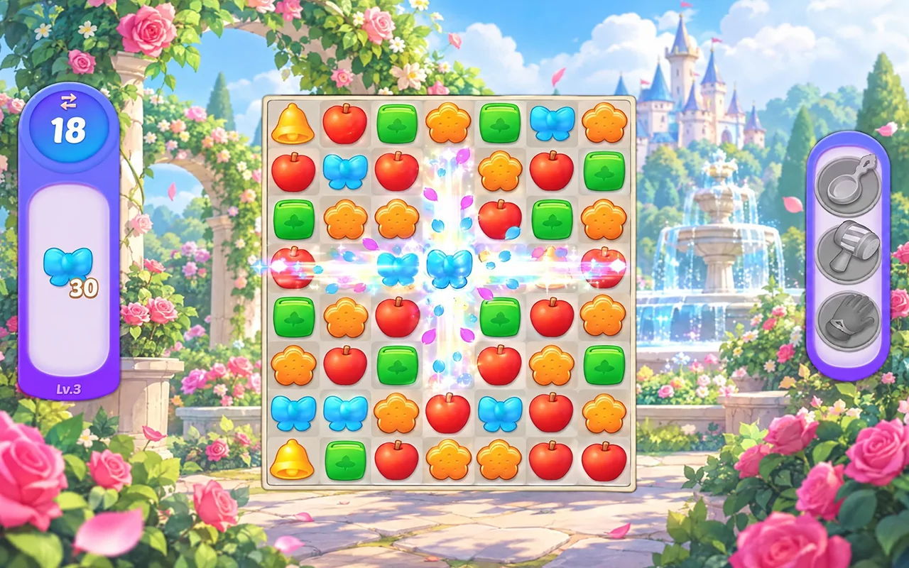 Glimmerhold Princess match-3 board